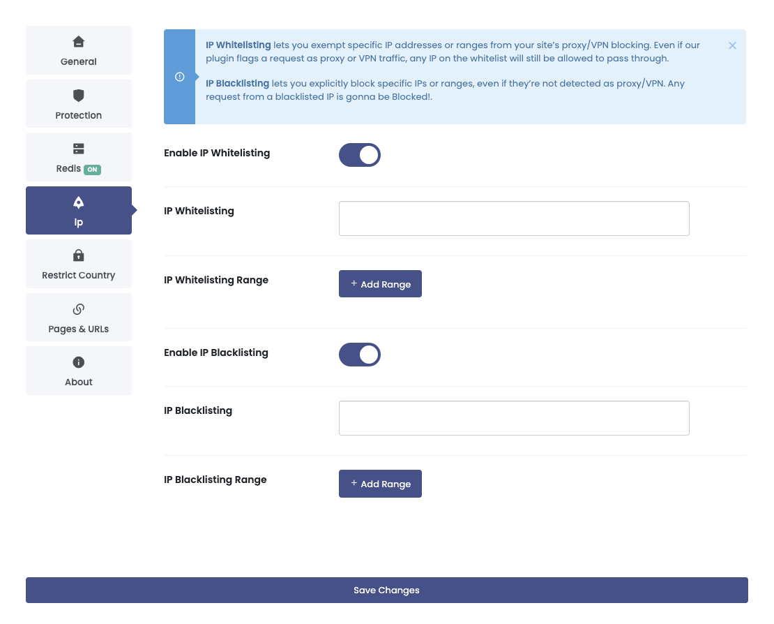 Fense IP Whitelisting and Blacklisting